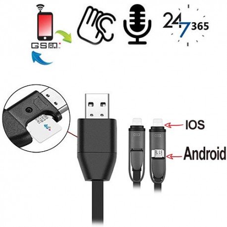 GSM-Abhörgerät in Handyladekabel