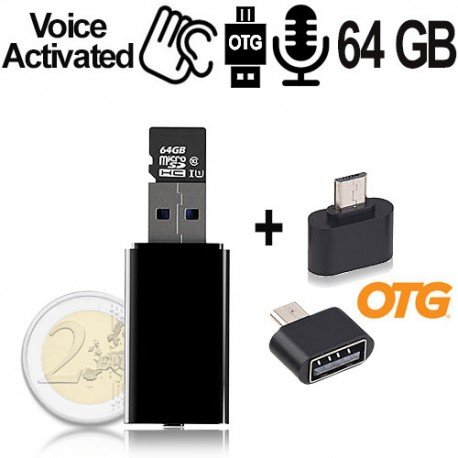 Ultra Micro USB-Voice-Recorder mit OTG, 64 Gb.