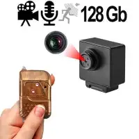 Mini-HD-SpyCam im Knopf-Objektiv, 128 Gb